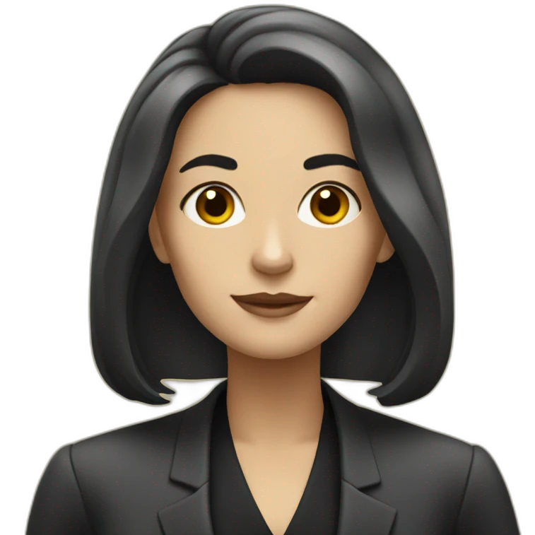 white woman lawyer with black long hair emoji