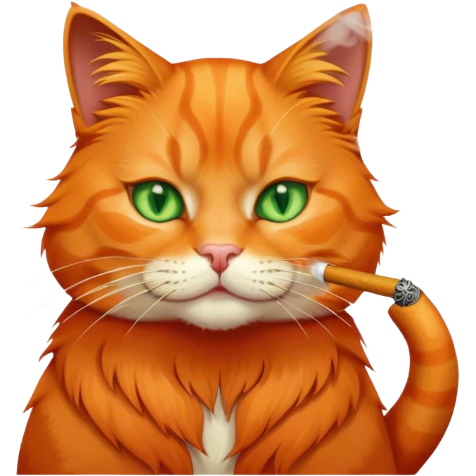 Orange cat smoking  emoji