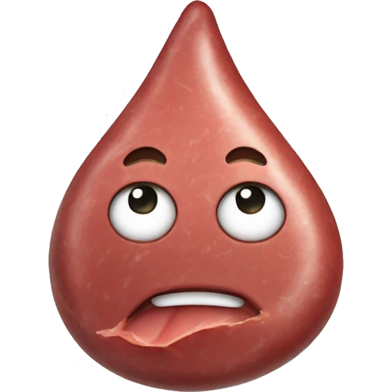 tear drop shaped meat emoji