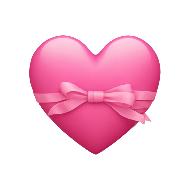 corazón rosa con un lazo emoji