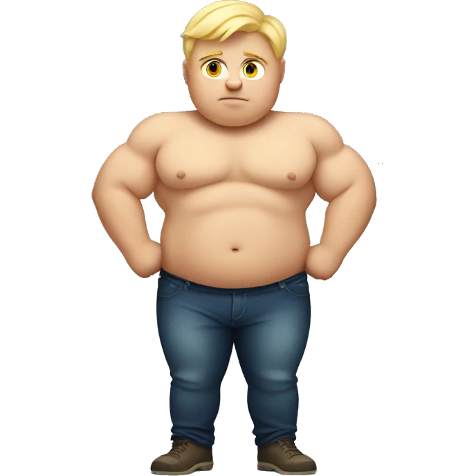 fat blonde boy with muscles emoji