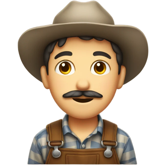 smiling boy with mustache farmer emoji