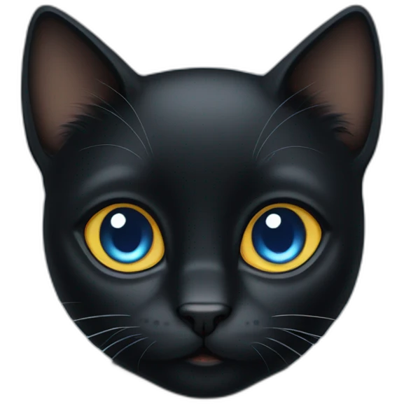 Black  cat with big blue eyes emoji