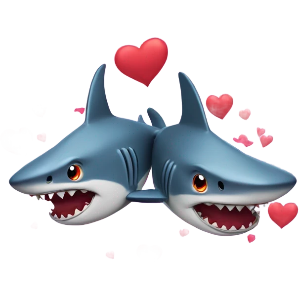 2 sharks in love emoji