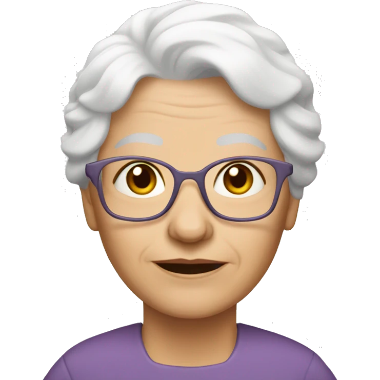 grandma with wite skin and white hair emoji