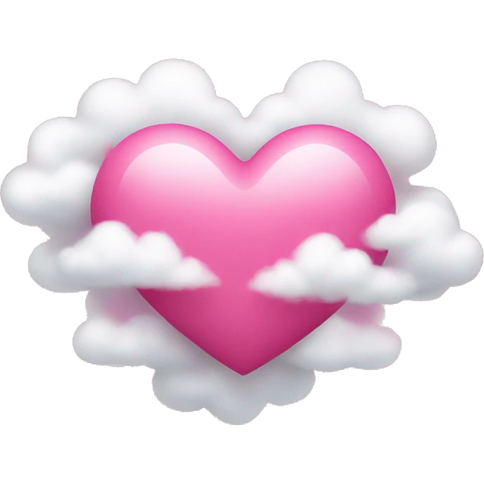 pink heart + cloud emoji