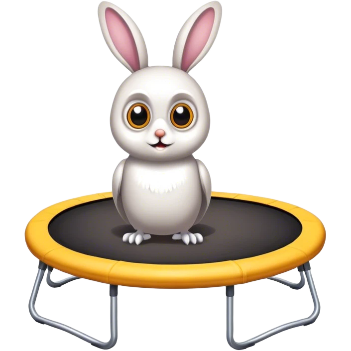 trampoline with rabbit and owl emoji