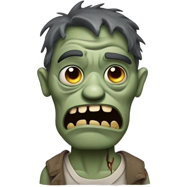 A tired zombie emoji