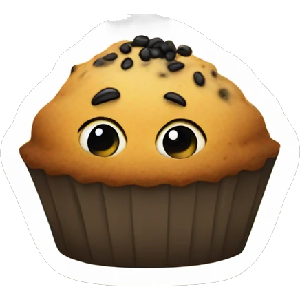 Muffin with small black seed emoji