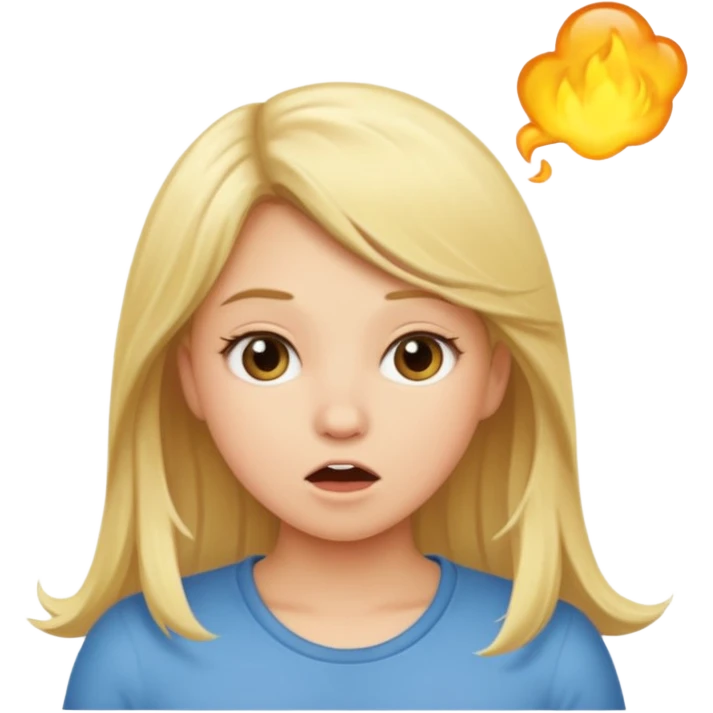 Blonde hair girl farting emoji