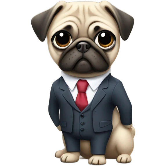 Pug in a suit  emoji