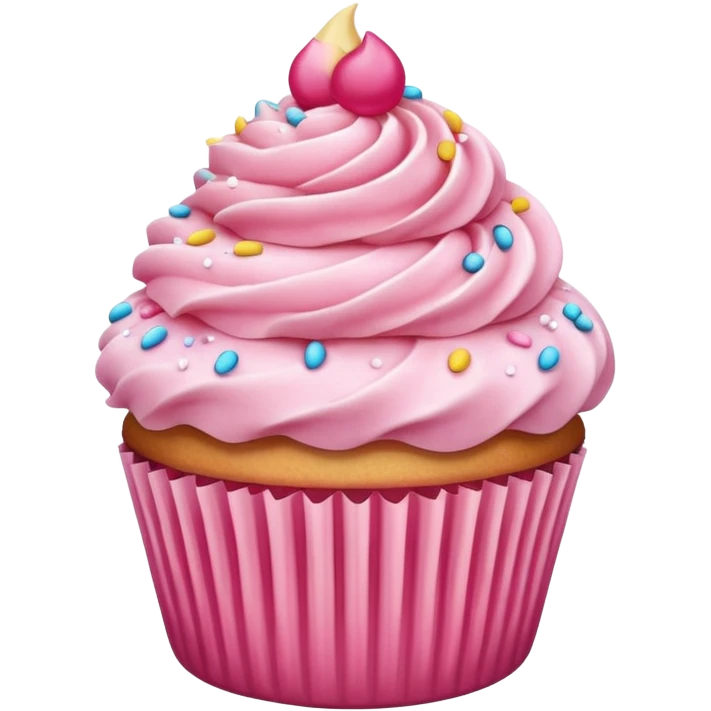 Cupcake with pink icing emoji