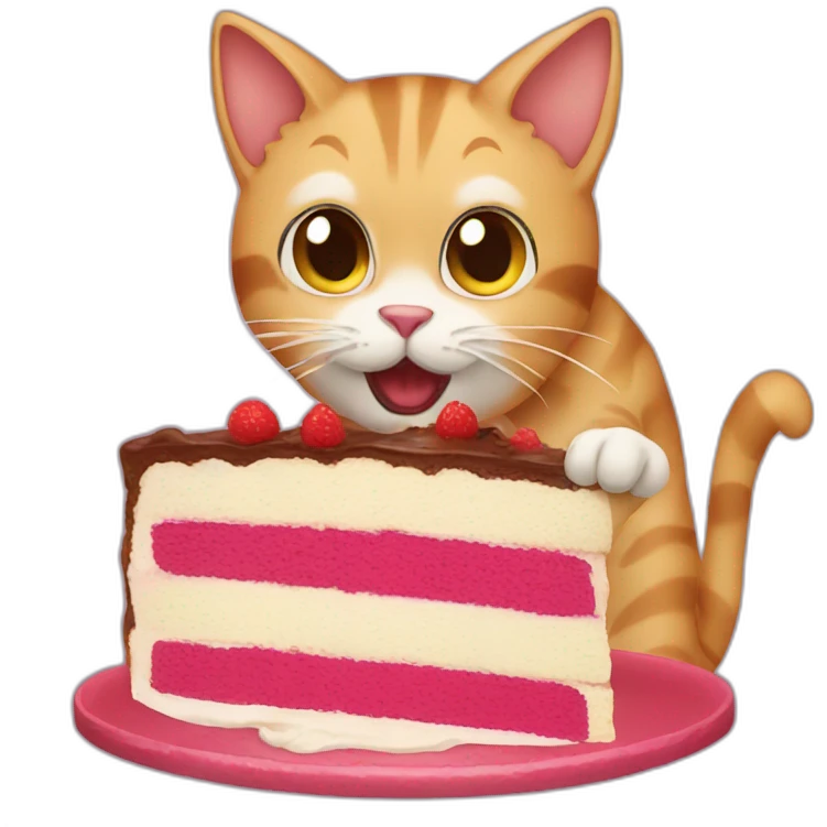 cat eating cake emoji