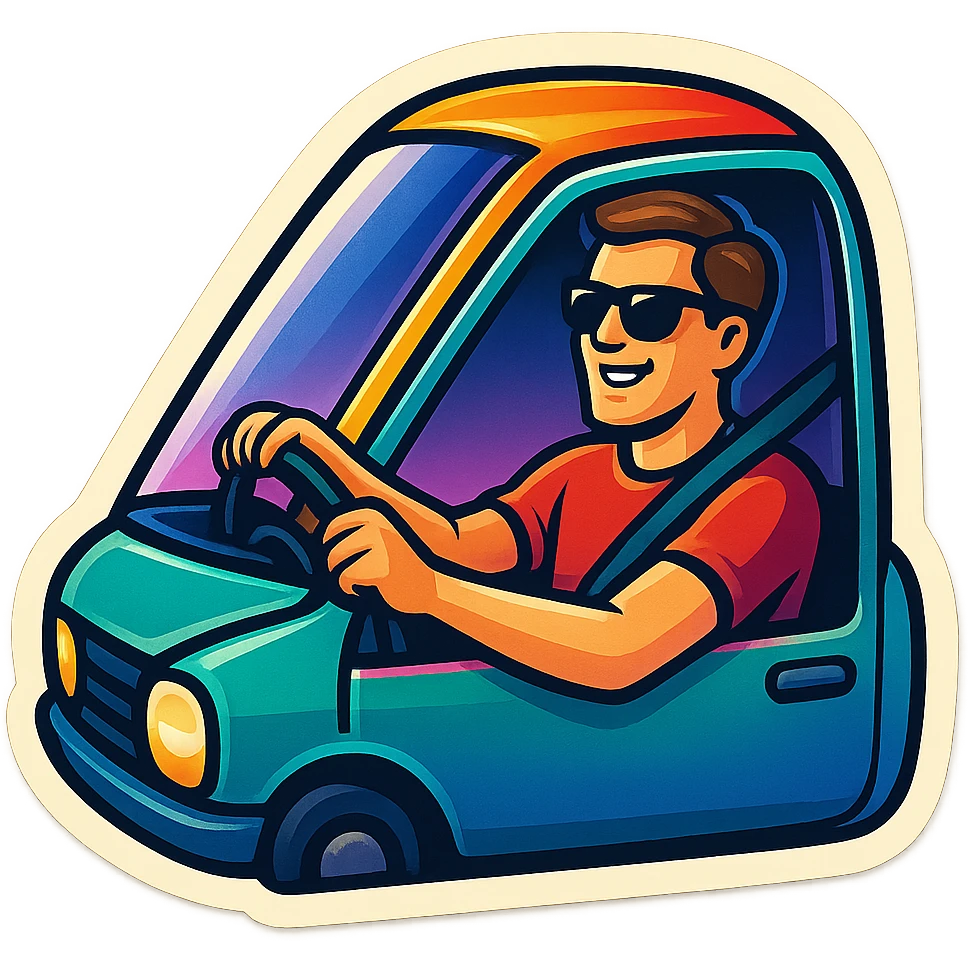 person driving a car emoji