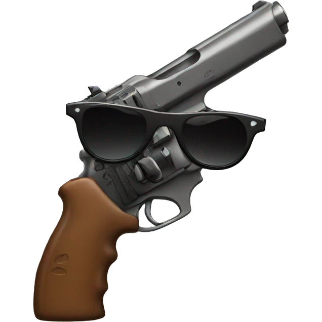 gun with sunglasses emoji