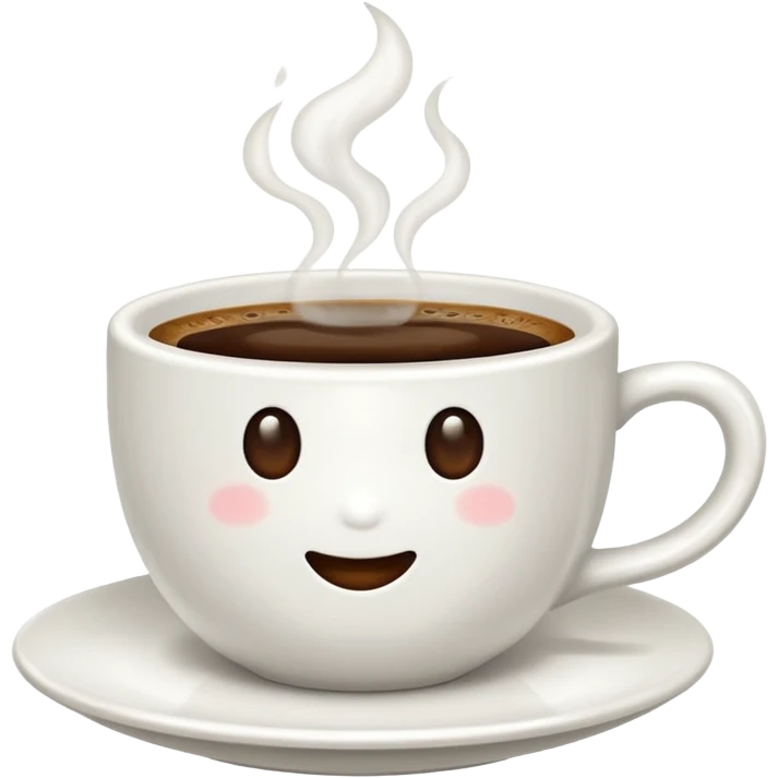 an adorable white cup of coffee emoji