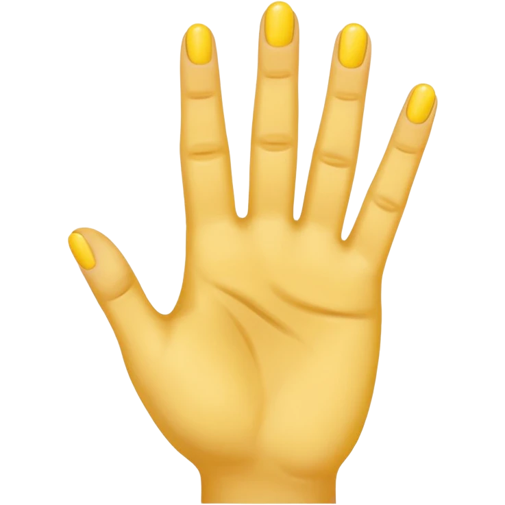 hand needs not be deformed.  NORMAL yellow hand holding up 4 fingers emoji
