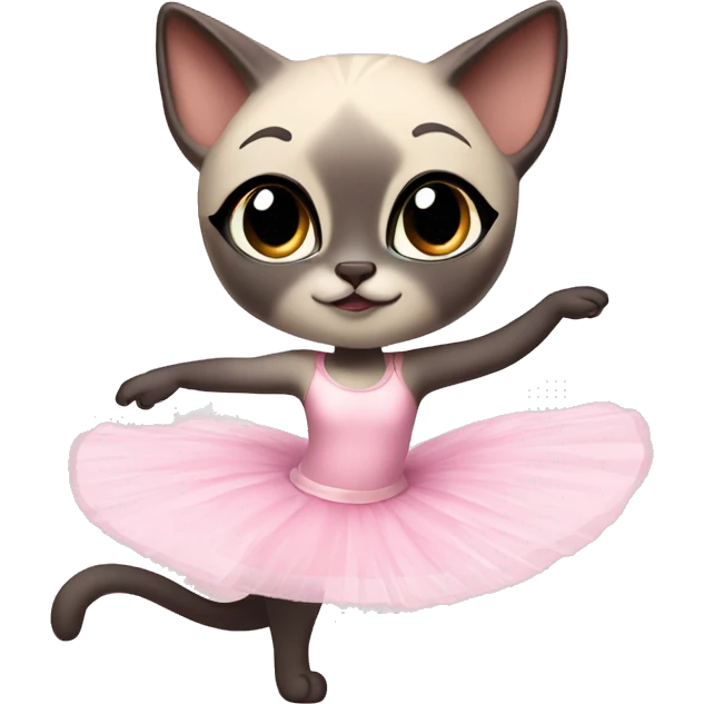 Siamese cat being a ballerina ￼ emoji