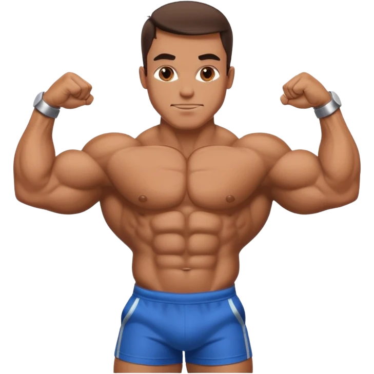 dodybuilder doble biceps possing emoji