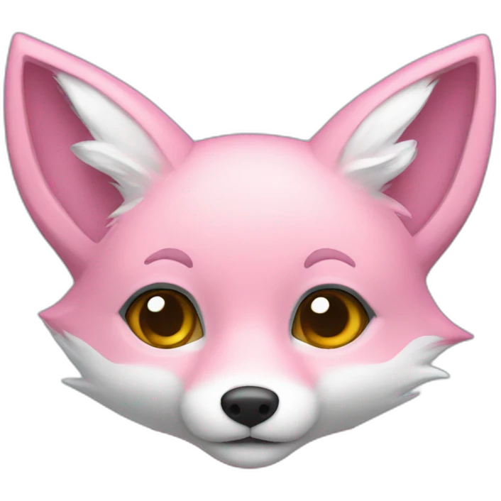 half light blue half pink fox emoji