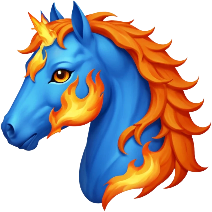 fire horse 2026 blue emoji