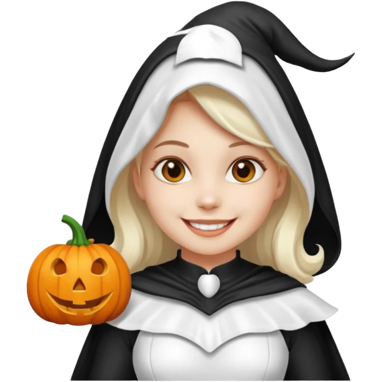 girl with hallowen white costumes emoji