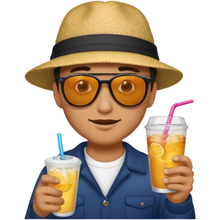guy with hat and drink emoji
