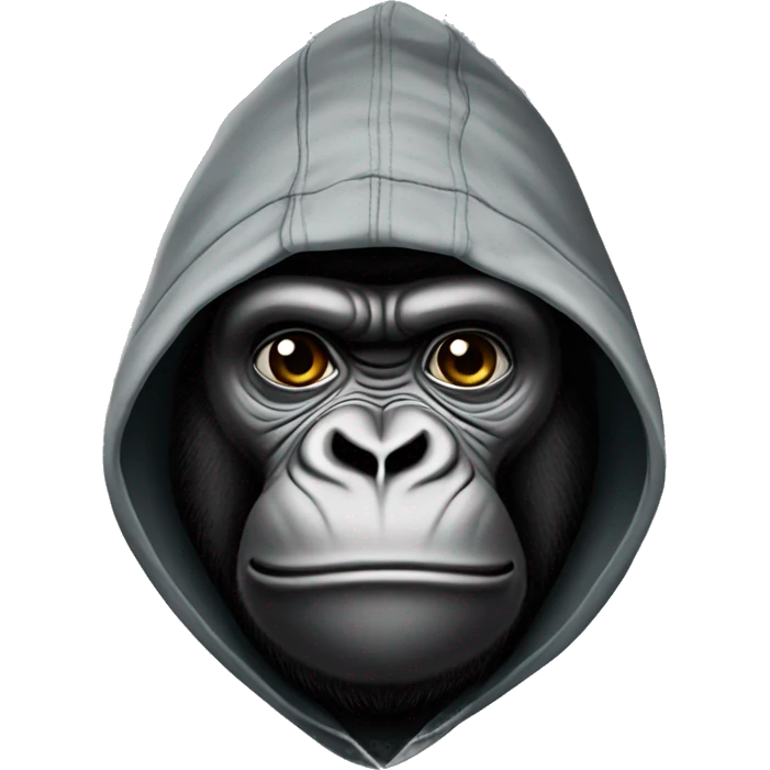 A gorilla wearing a hoodie emoji