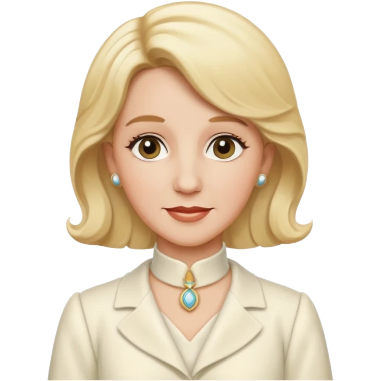 Patty Andrews from The Andrews Sisters with blonde hair, ivory outfit emoji
