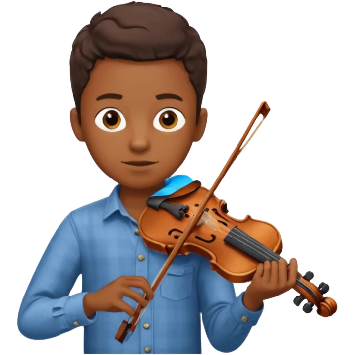 black boy playing violin emoji