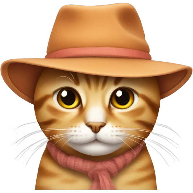 A cat with a cute hat emoji