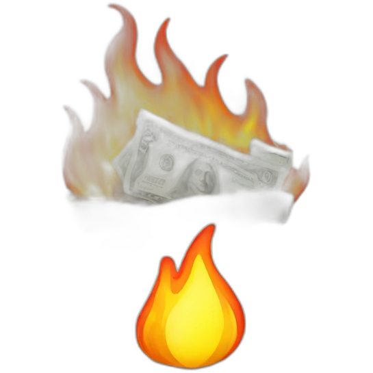 bag of money on fire emoji