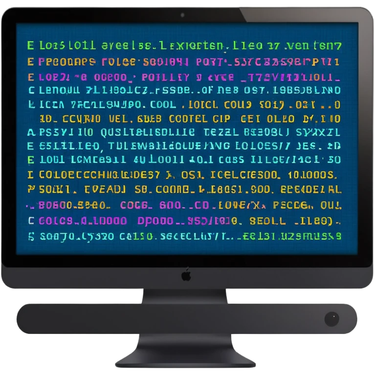 computador com codigo de programação a aparecer no ecra emoji