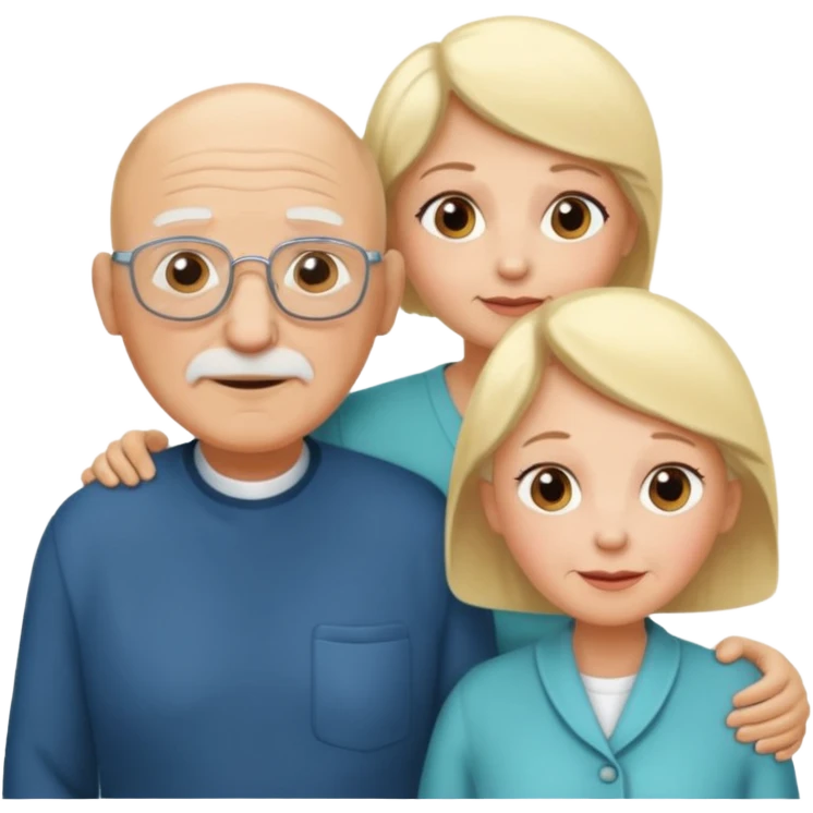 Pareja de abuelos el abuelo calvo y la abuela rubia  emoji