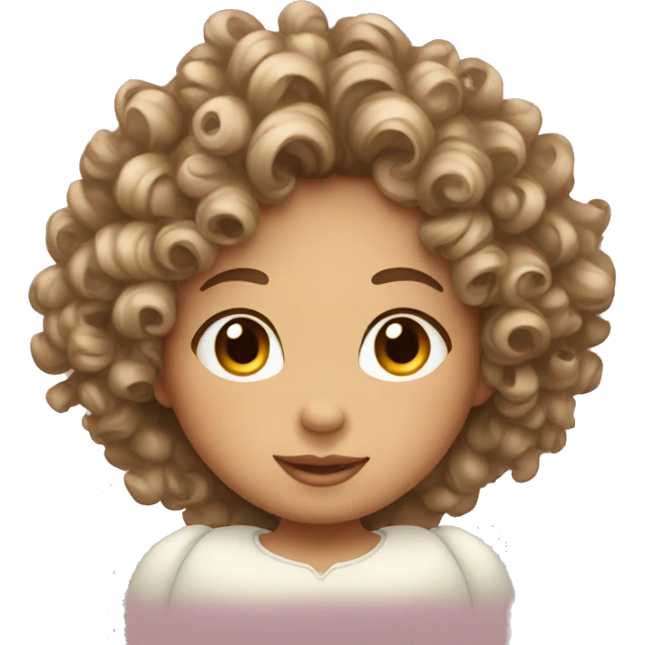 pretty angel with curly hair with heart emoji