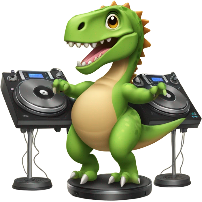 Dinosaur playing on turntables emoji