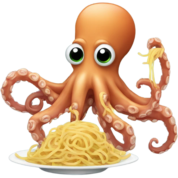 Octopus eating spaghetti  emoji