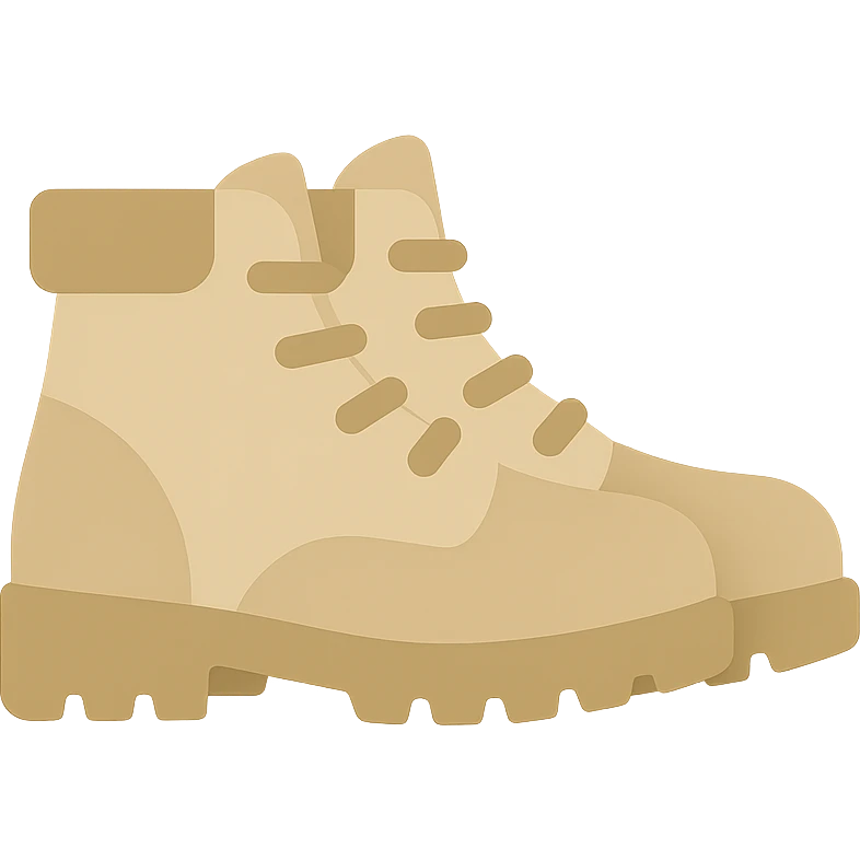 beige hiking boots, flat vector  emoji