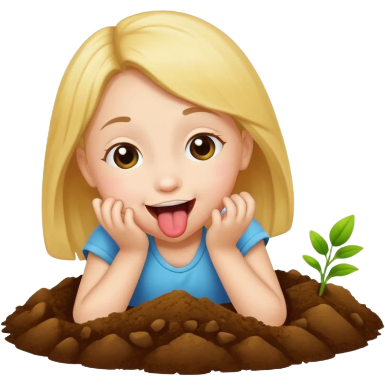 طفل منحني في الارض يلعق emoji