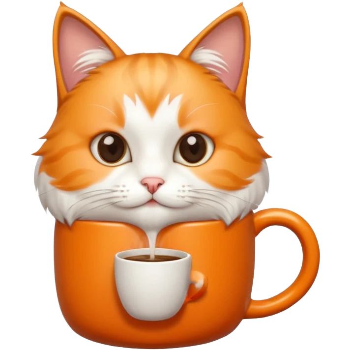 A cute cat drinking coffee emoji