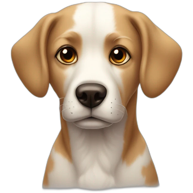 Chien avec des coeurs à la place des yeux emoji