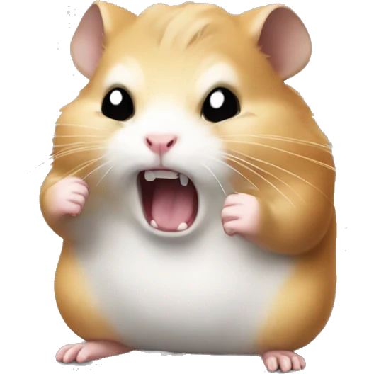 Very angry hamster with fist balled up emoji