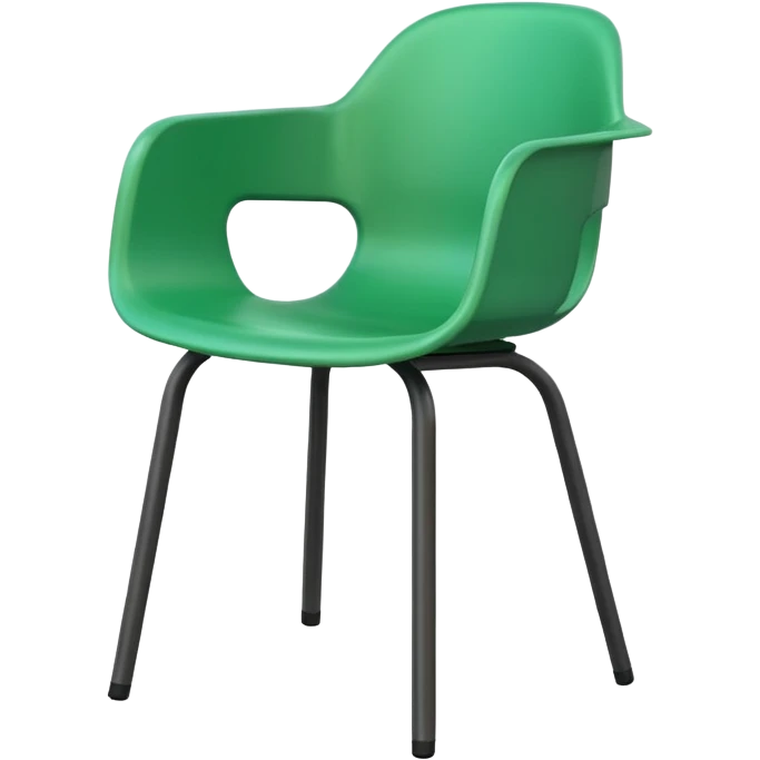 Silla de plástico verde emoji