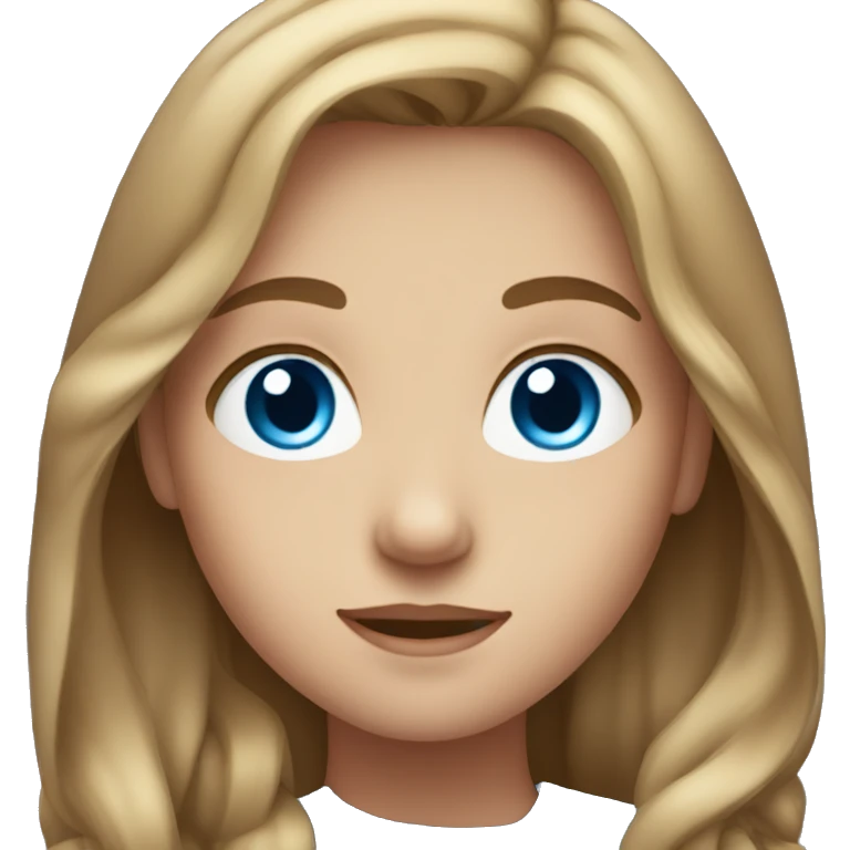 A girl with long light brown hair and blue eyes emoji