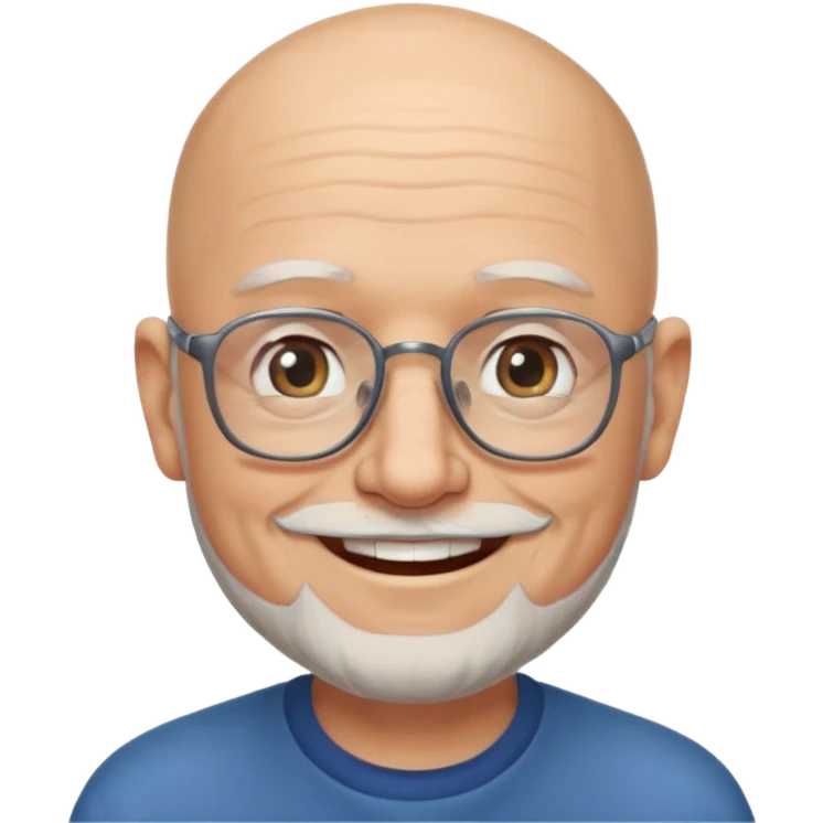 old bald man with short beard and glasses emoji
