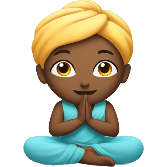 Namaste with cloud emoji