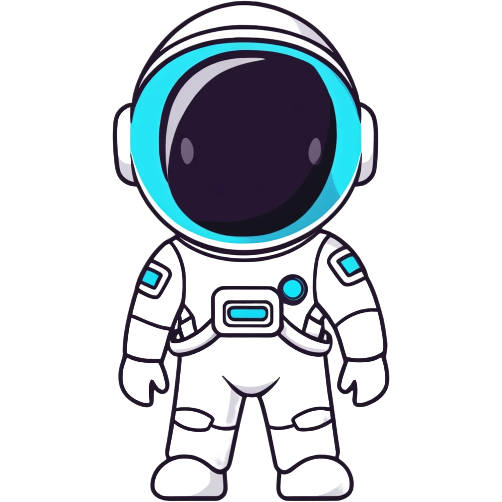 happy little astroneer in a white suit and helmet emoji