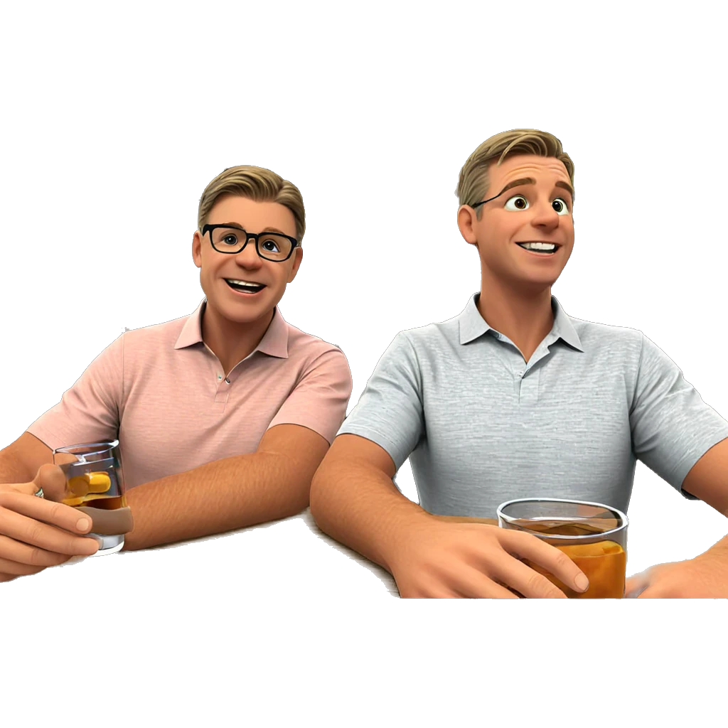 boys enjoying drinks indoors emoji