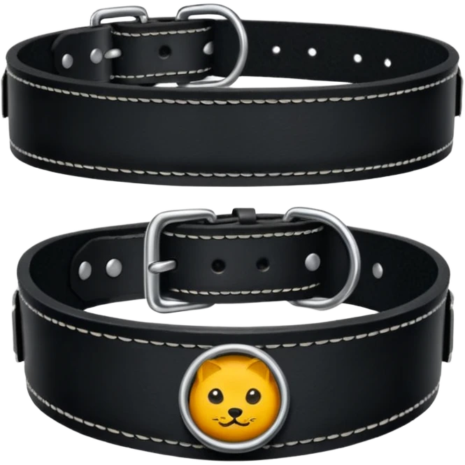Leather collar engraved , dominance aesthetic emoji