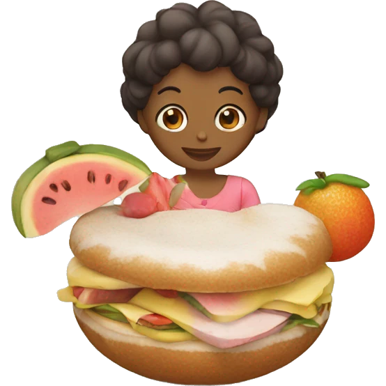 Gata con sandía emoji